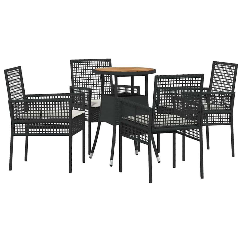 Vrtni set za objed 5 pcs Crna poliratan