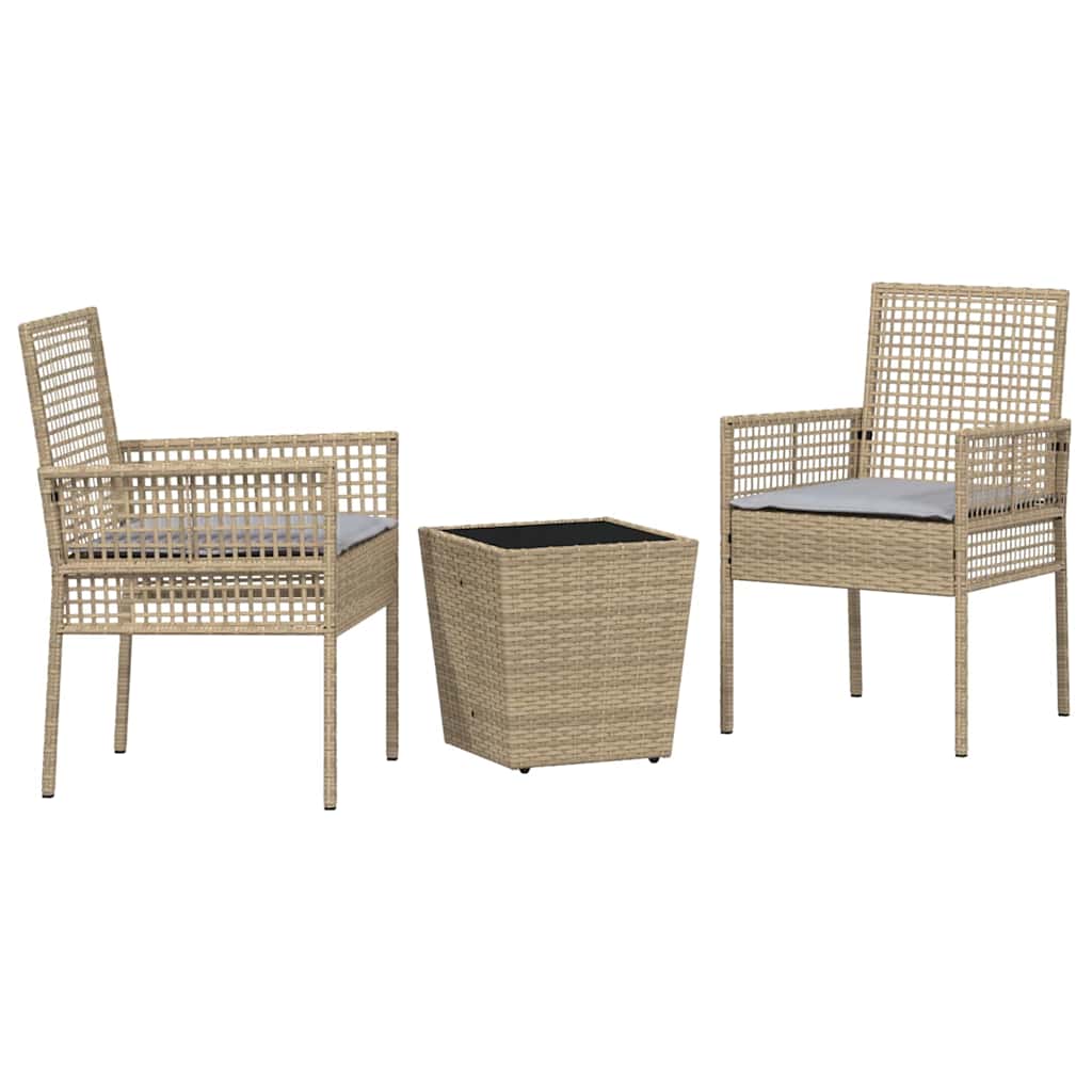 Bistro set za vrt 3 pcs Bež poliratan