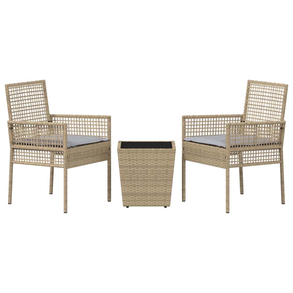 Bistro set za vrt 3 pcs Bež poliratan