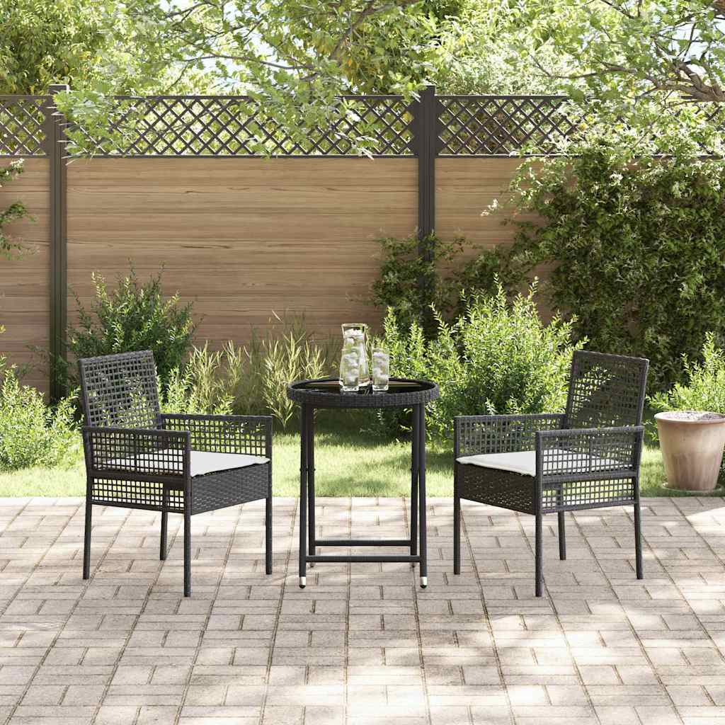 Bistro set za vrt 3 pcs Crna poliratan