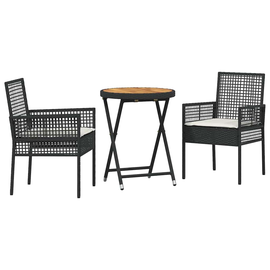 Bistro set za vrt 3 pcs Crna poliratan