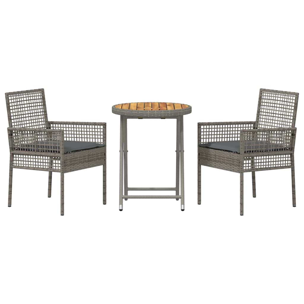 Bistro set za vrt 3 pcs Siva poliratan