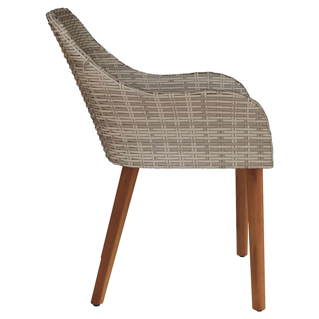 Vrtna stolica s jastukom 2 pcs Crna 62,5 x 55 x 82 cm poliratan