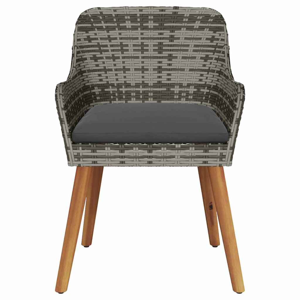 Vrtna stolica s jastukom 2 pcs Siva 62,5 x 55 x 82 cm poliratan