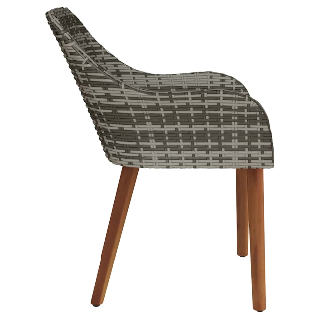 Vrtna stolica s jastukom 2 pcs Siva 62,5 x 55 x 82 cm poliratan