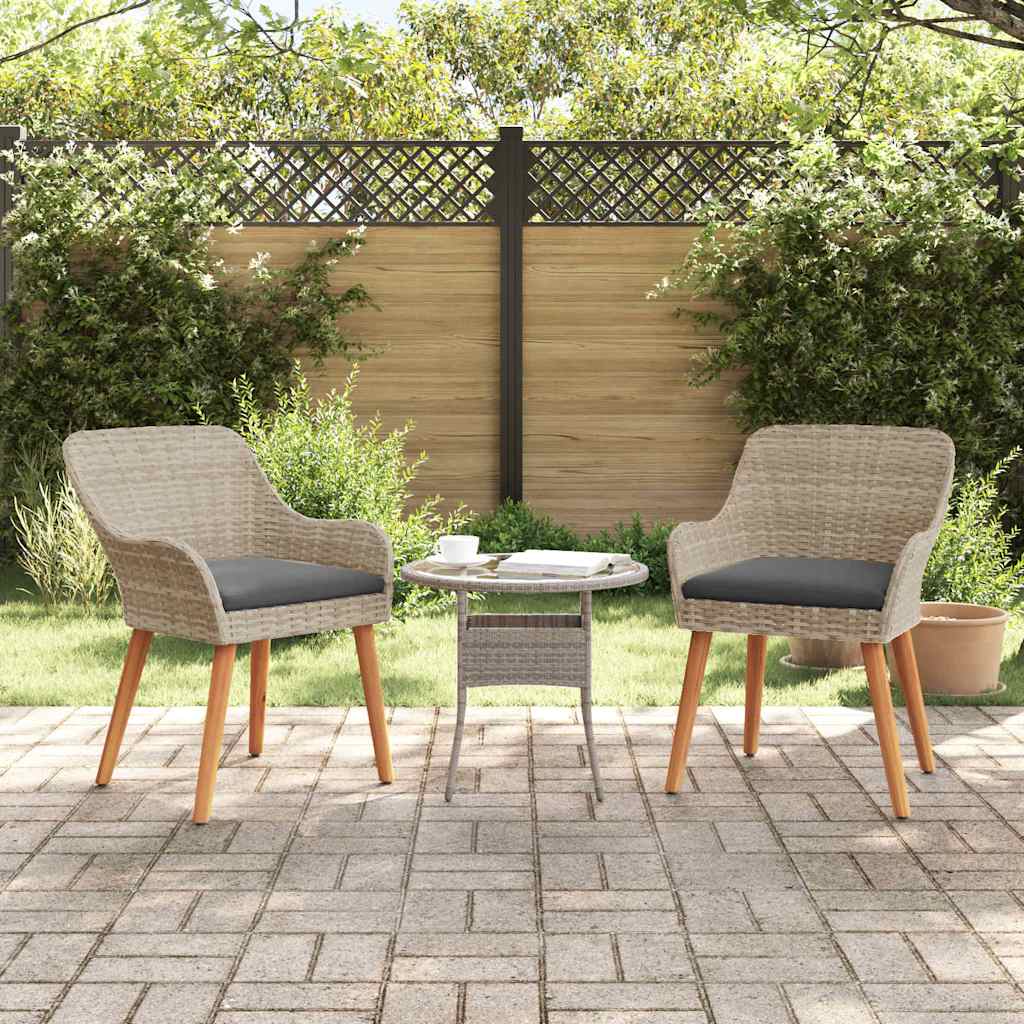 Vrtna stolica 2 pcs Svijetlo siva 62,5 x 55 x 82 cm poliratan