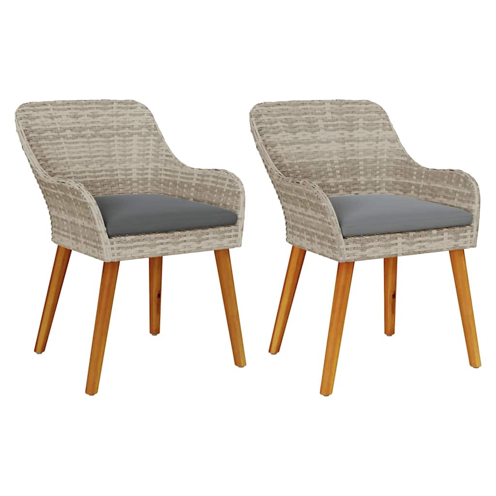 Vrtna stolica 2 pcs Svijetlo siva 62,5 x 55 x 82 cm poliratan