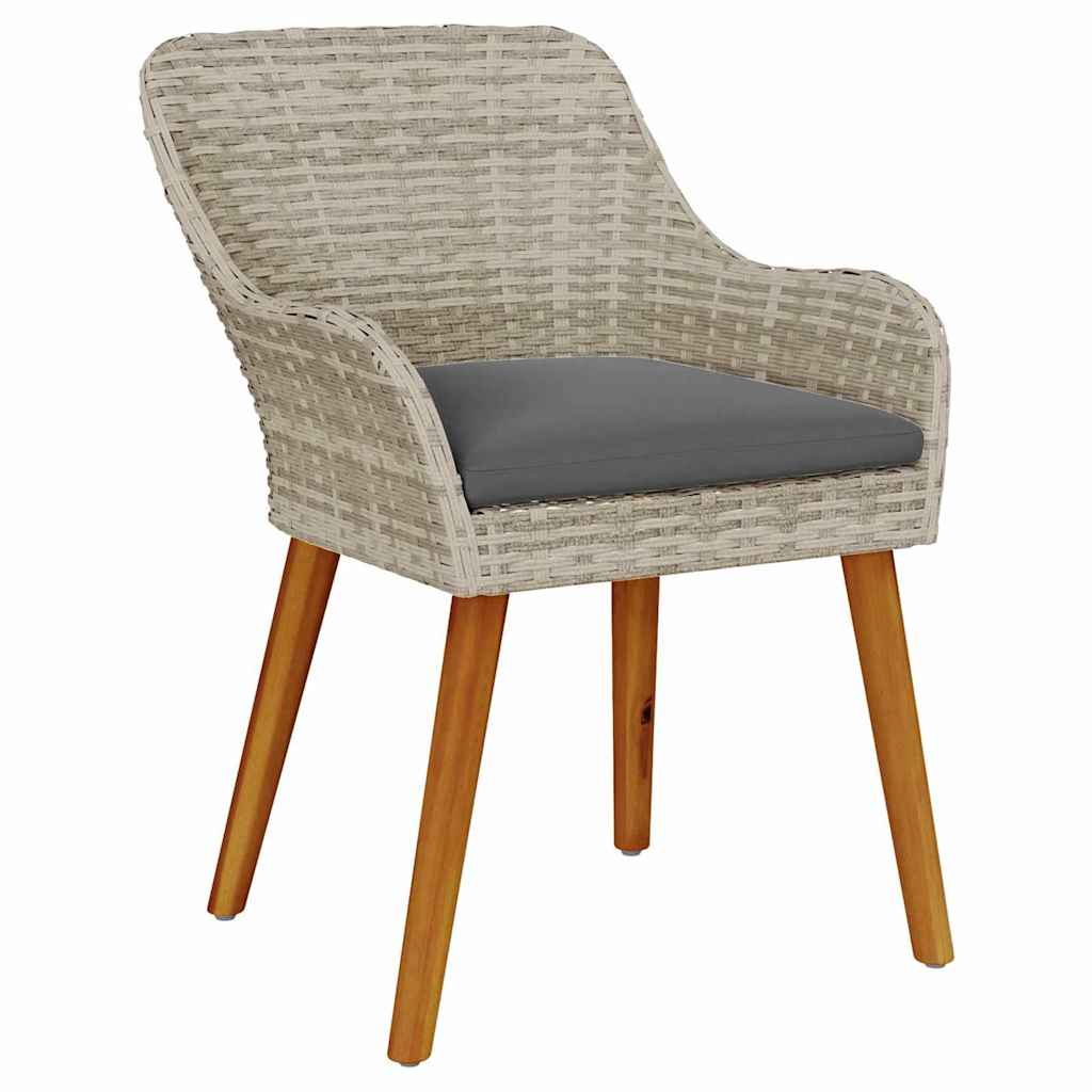 Vrtna stolica 2 pcs Svijetlo siva 62,5 x 55 x 82 cm poliratan
