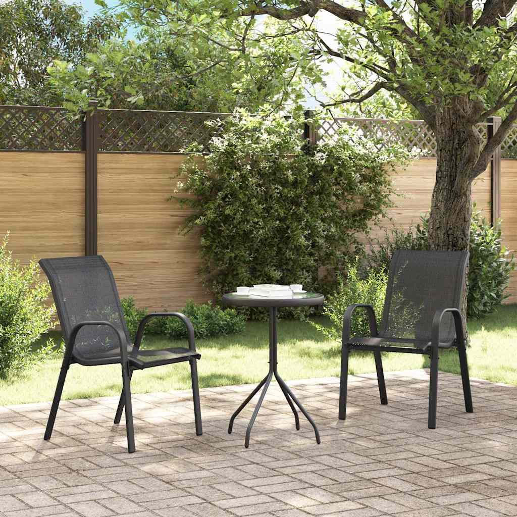 Bistro set za vrt 3 pcs Crna Čelik