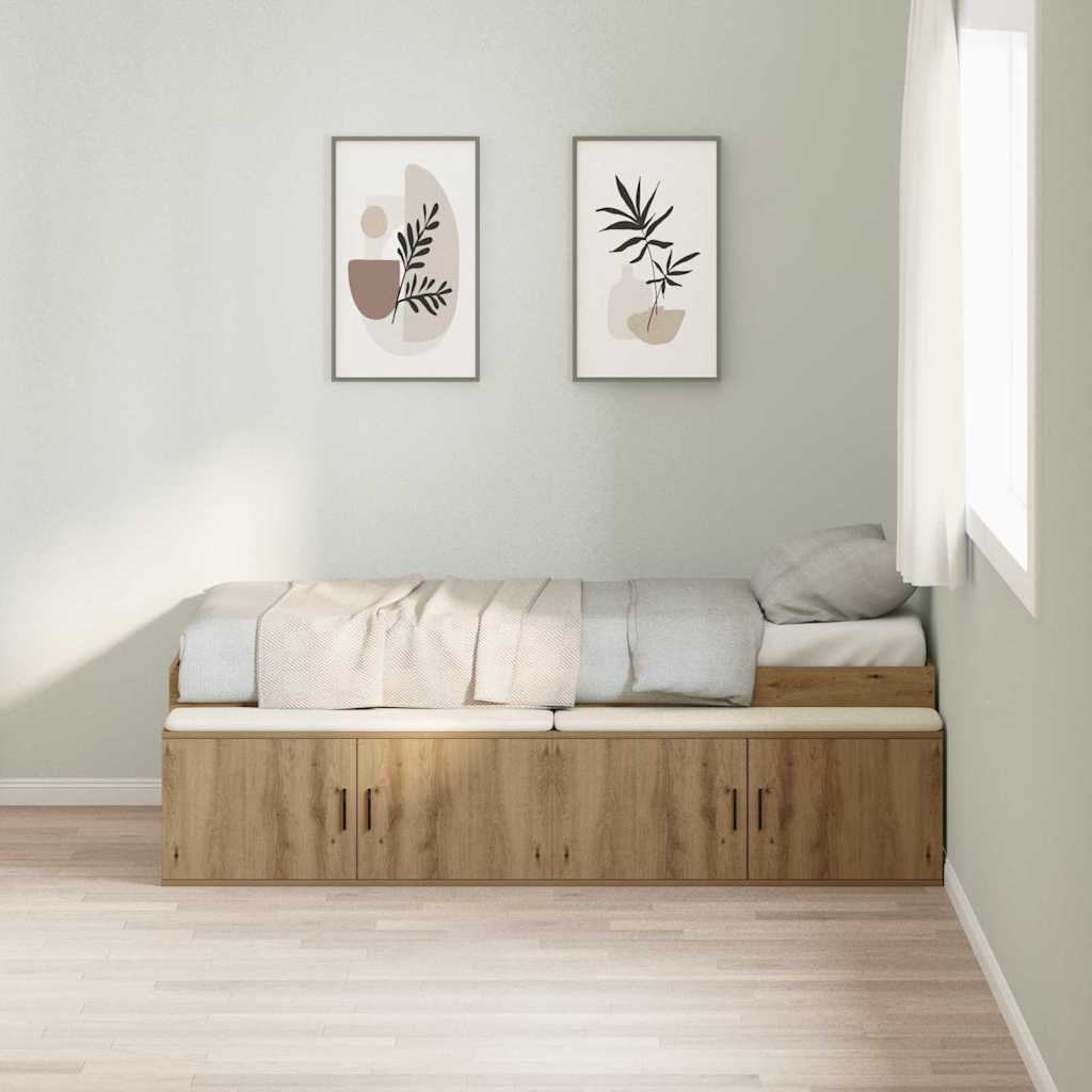 Krevetna konstrukcija s ladicama Umjetnički hrast 100 x 200 cm