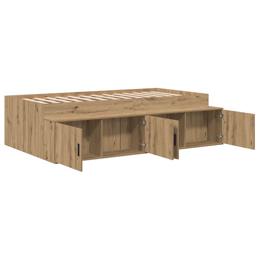 Krevetna konstrukcija s ladicama Umjetnički hrast 100 x 200 cm