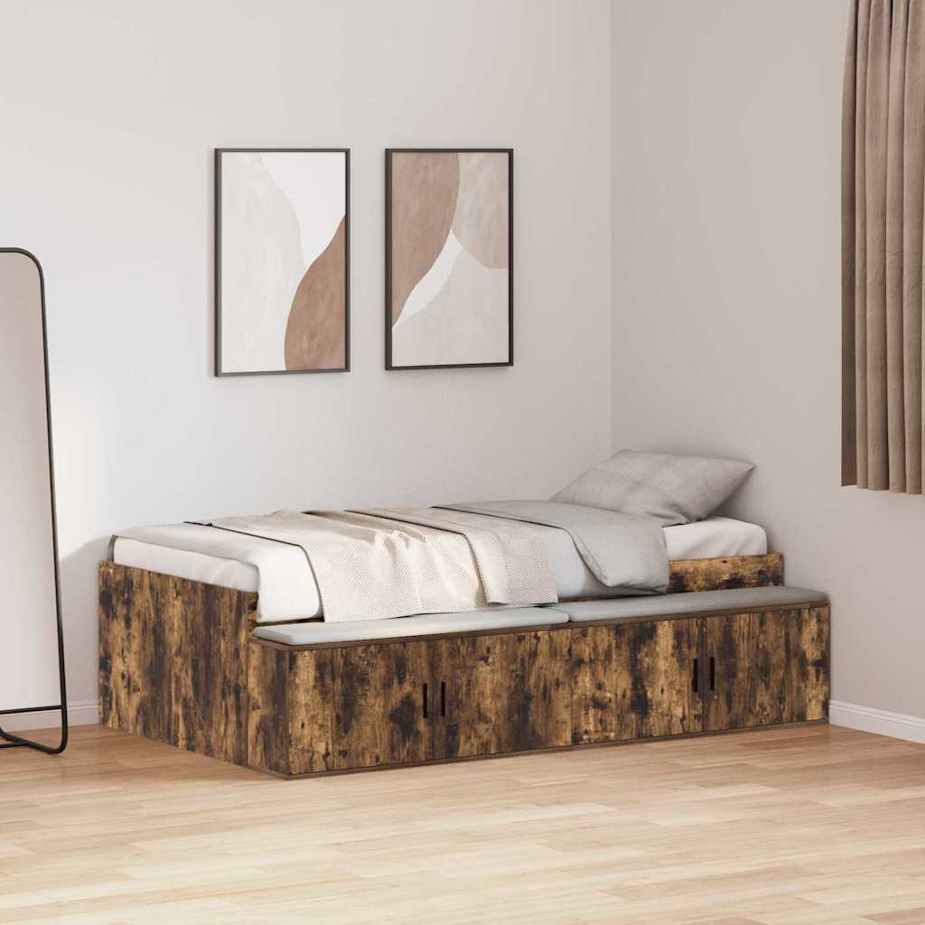 Krevetna konstrukcija s ladicama Dimljeni hrast 90 x 200 cm