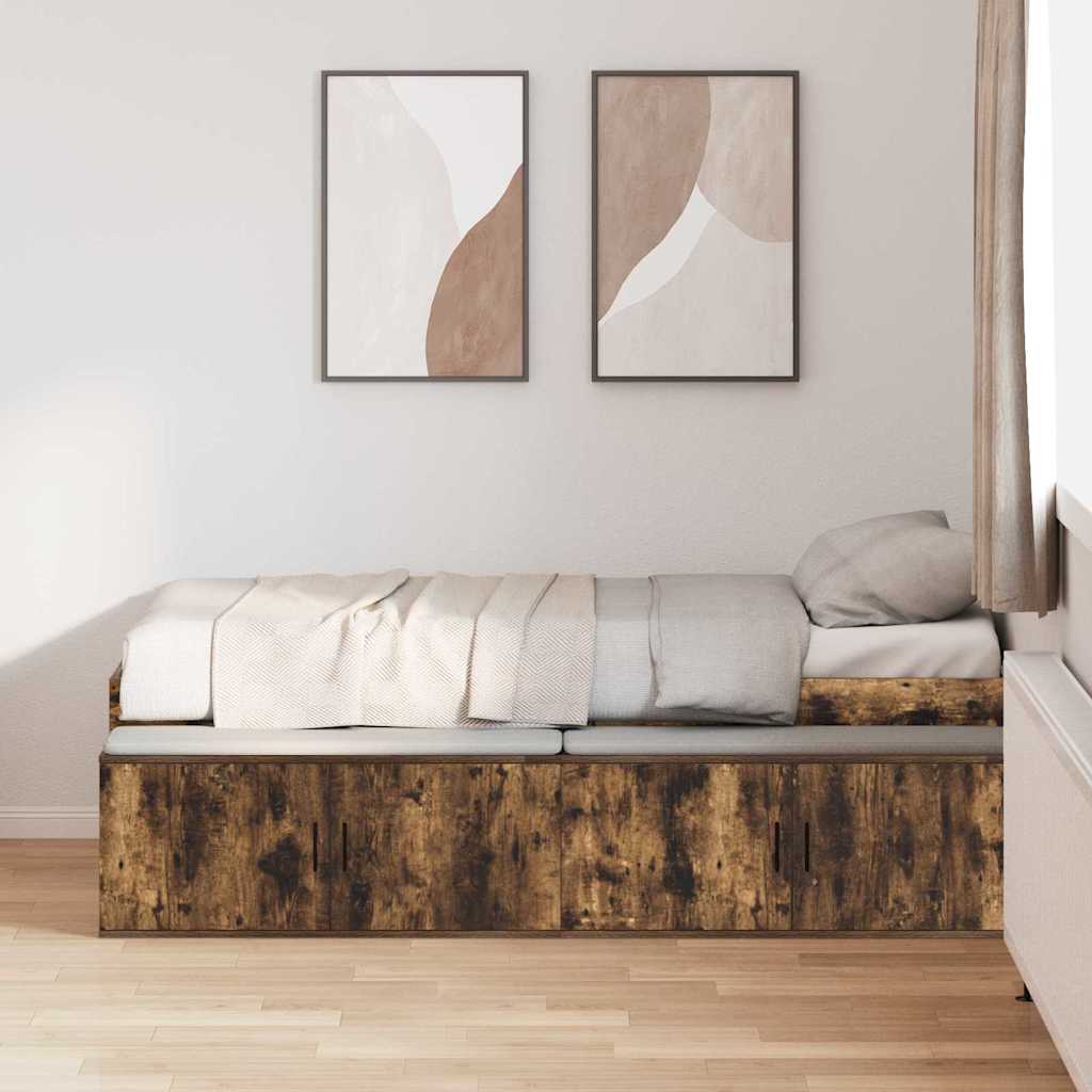 Krevetna konstrukcija s ladicama Dimljeni hrast 90 x 200 cm