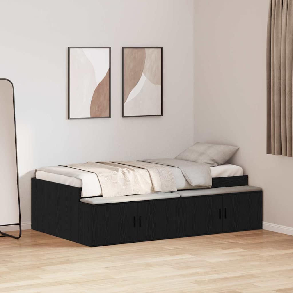 Krevetna konstrukcija Crni hrast 90 x 190 cm Konstruirano drvo