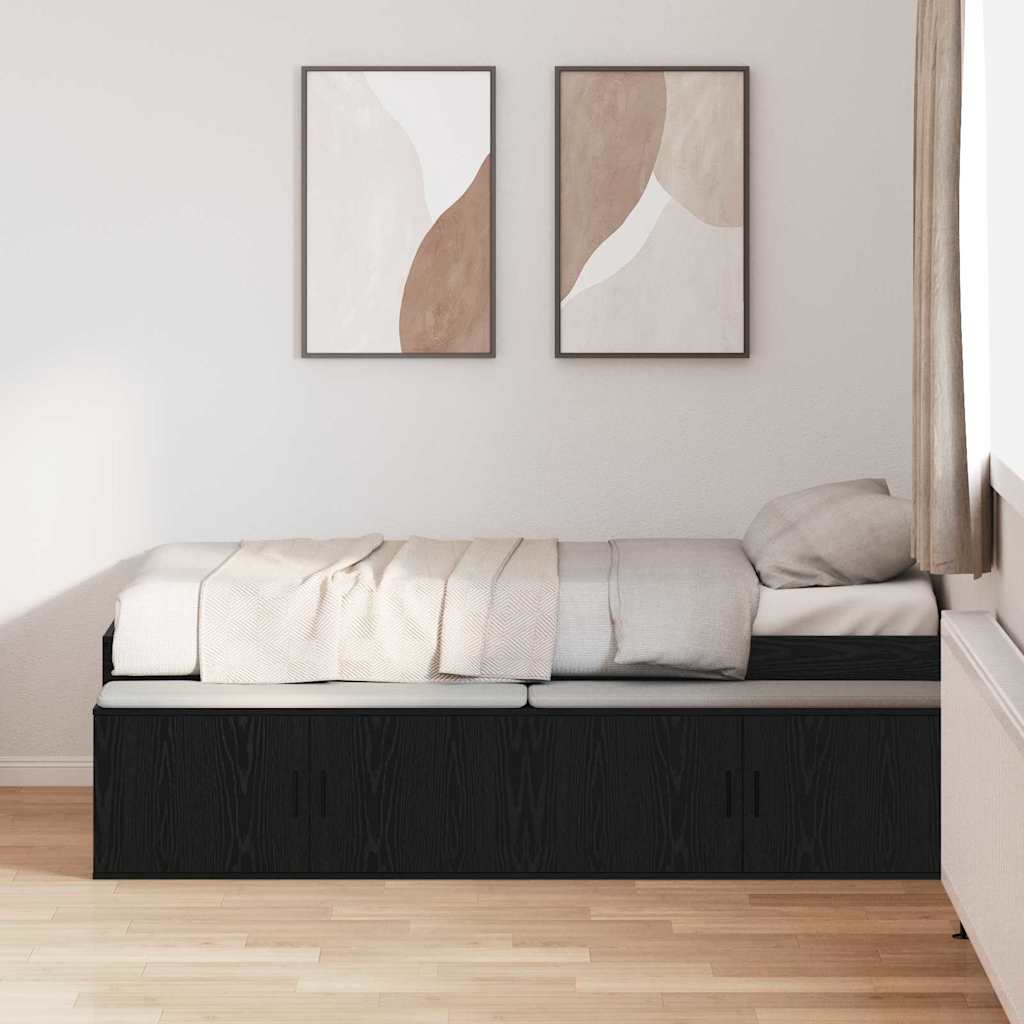Krevetna konstrukcija Crni hrast 90 x 190 cm Konstruirano drvo