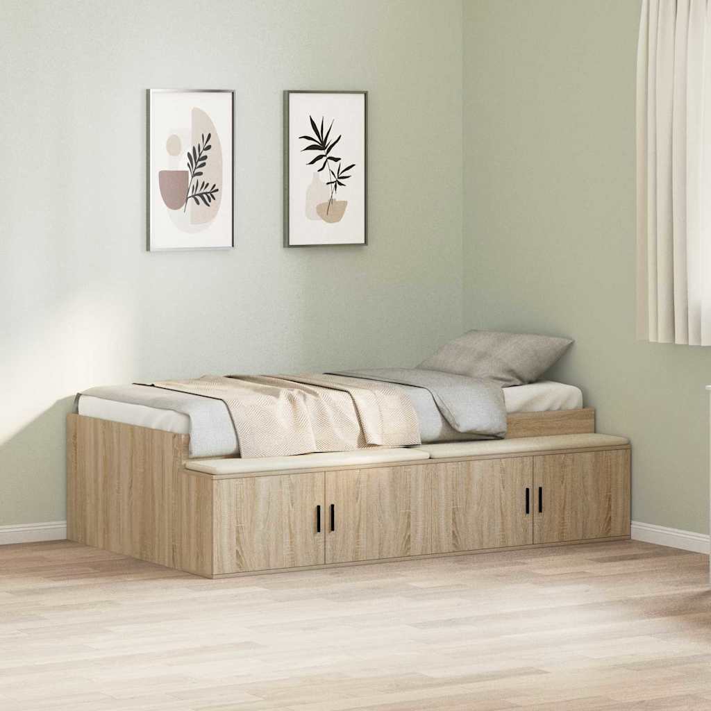 Krevetna konstrukcija s ladicama Sonoma hrast 90 x 190 cm