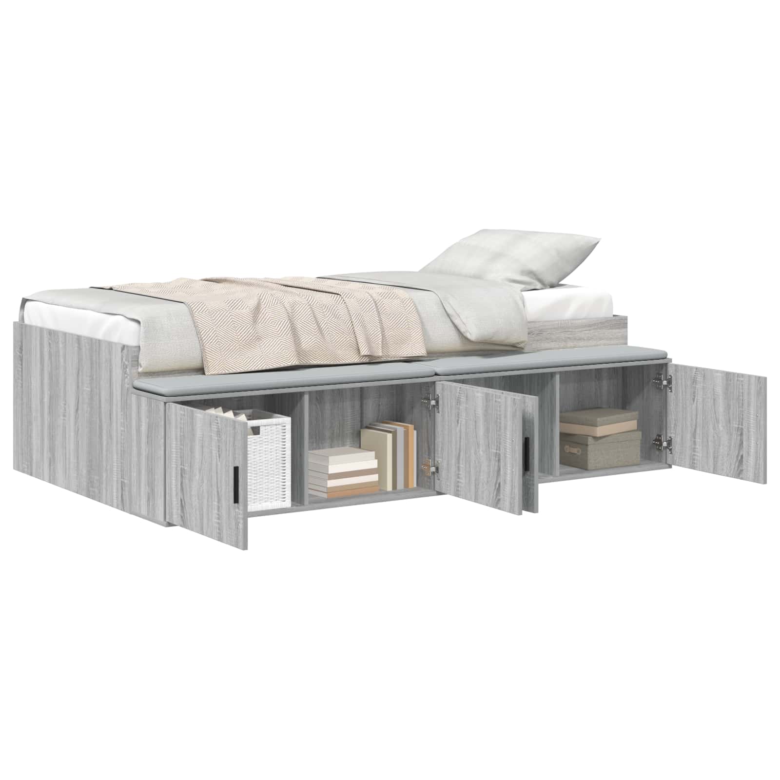 Krevetna konstrukcija Siva Sonoma 70 x 190 cm Konstruirano drvo