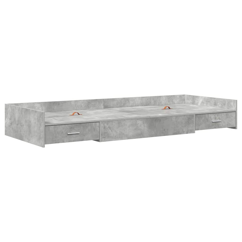 Krevetna konstrukcija s uzglavljem Betonski sivi 98.5 x 200 cm