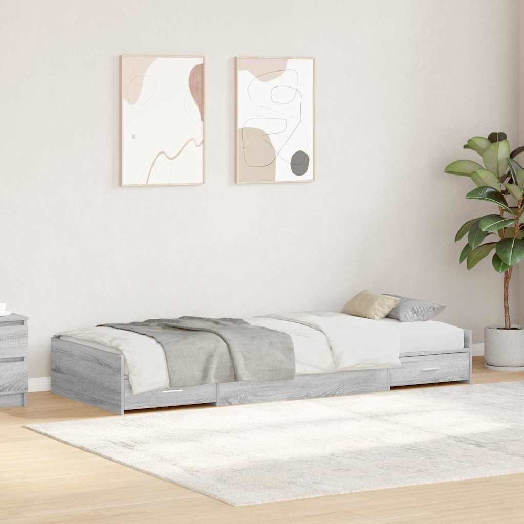 Krevetna konstrukcija Siva Sonoma 90 x 200 cm Konstruirano drvo