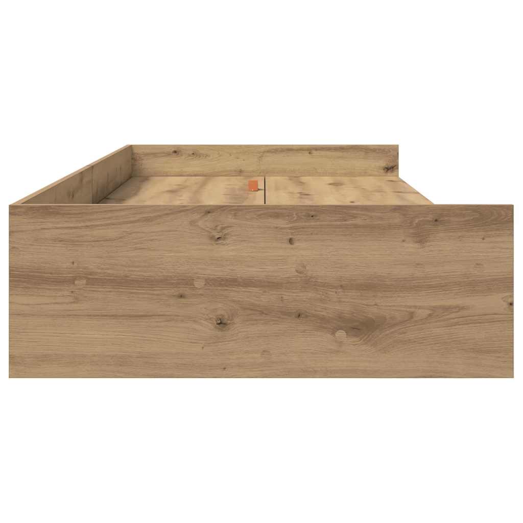 Krevetna konstrukcija s uzglavljem Umjetnički hrast 90 x 200 cm