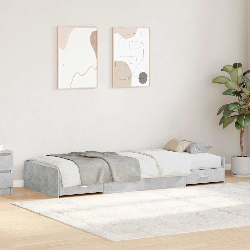 Krevetna konstrukcija s uzglavljem Betonski sivi 80 x 200 cm