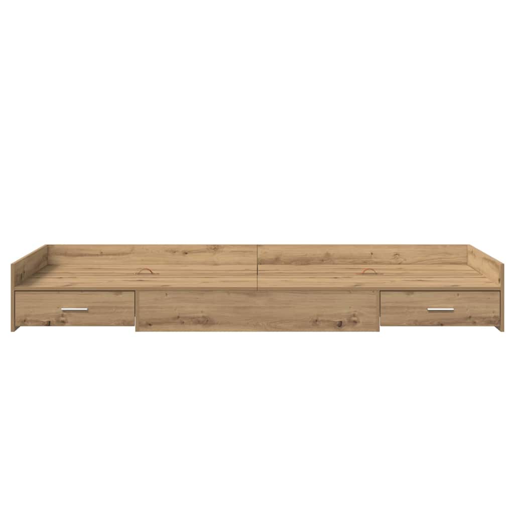 Krevetna konstrukcija s uzglavljem Umjetnički hrast 80 x 200 cm