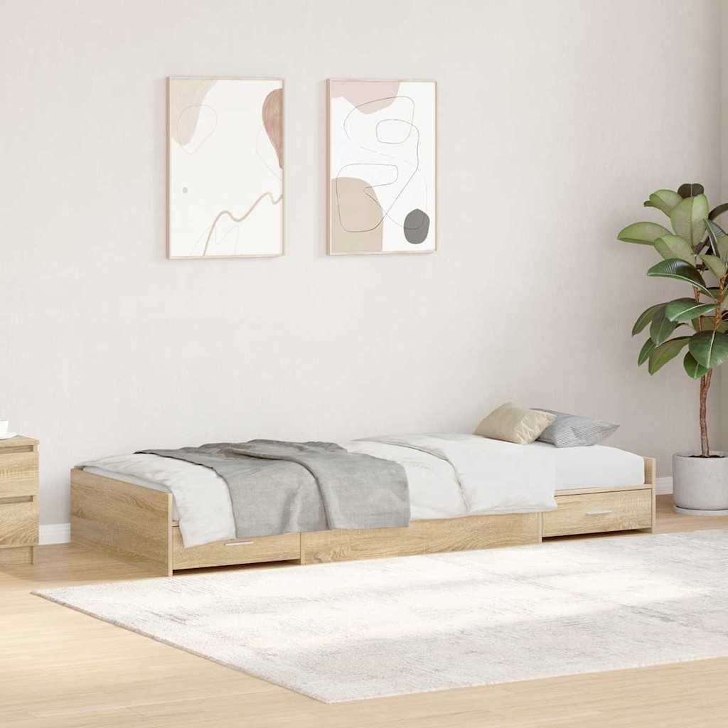 Krevetna konstrukcija s ladicama Sonoma hrast 90 x 190 cm