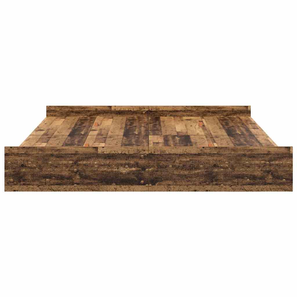 Krevet s ladicama Staro drvo 200 x 200 cm Konstruirano drvo