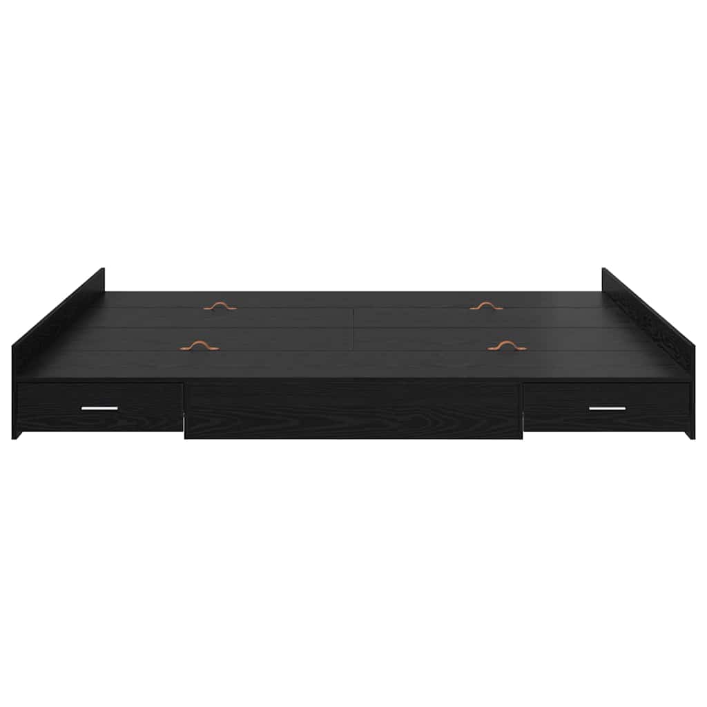 Krevet s ladicama Crni hrast 180 x 200 cm Konstruirano drvo