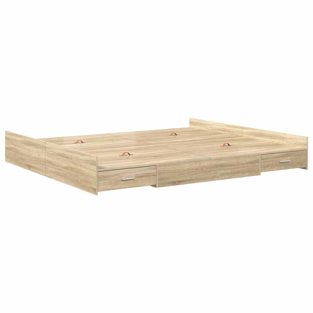 Krevet s ladicama Sonoma hrast 180 x 200 cm Konstruirano drvo