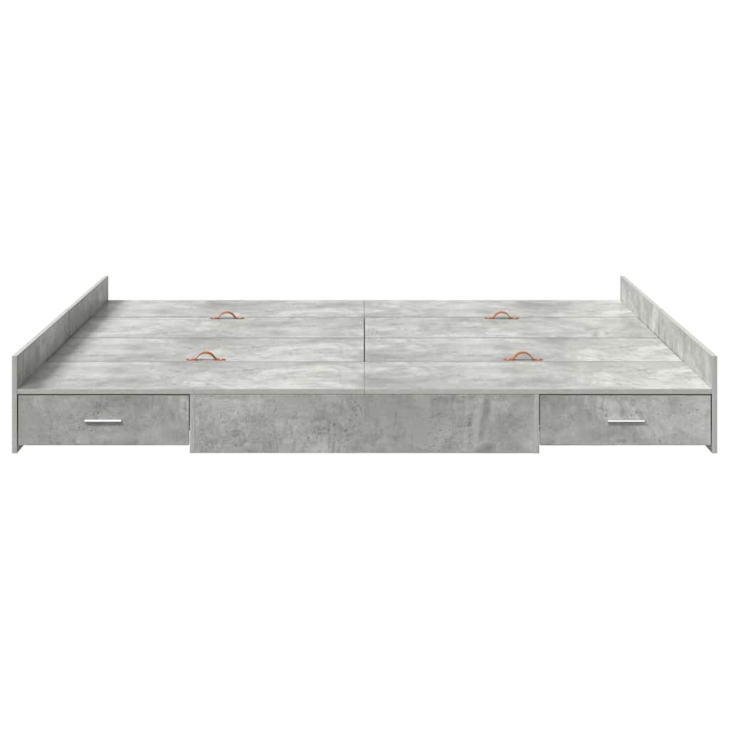 Krevet s ladicama Betonski sivi 180 x 200 cm Konstruirano drvo