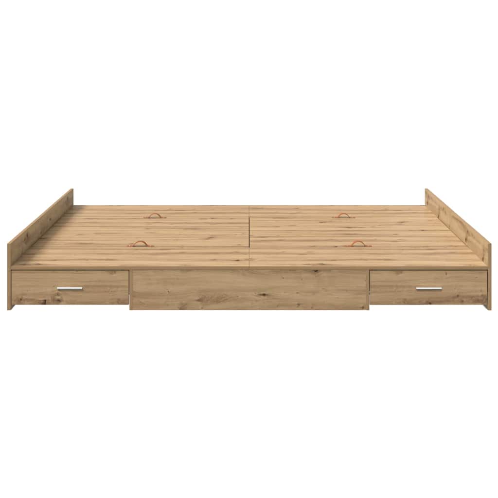 Krevet s ladicama s uzglavljem Umjetnički hrast 180 x 200 cm
