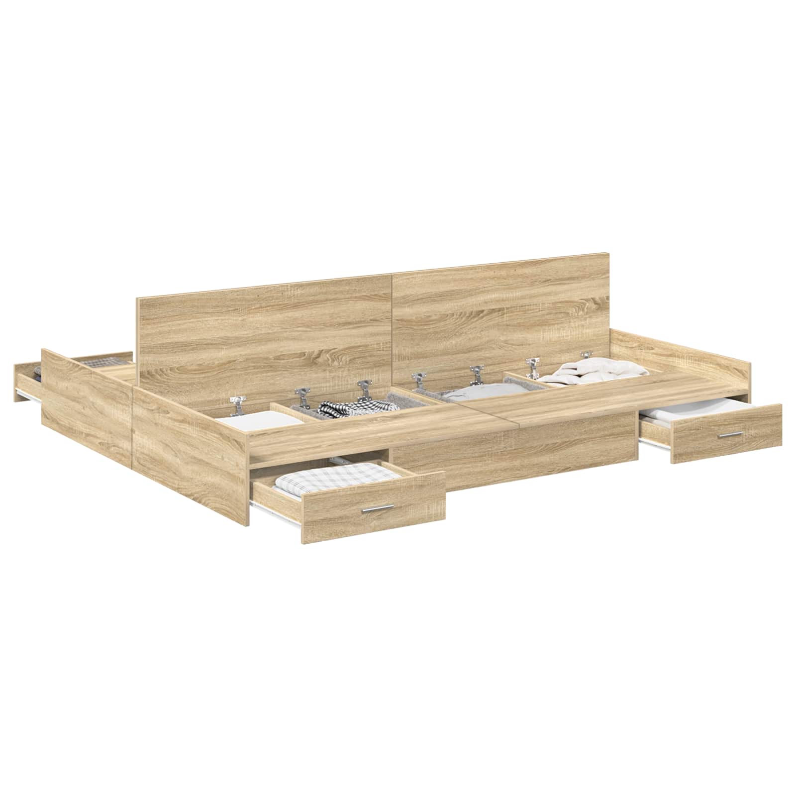Krevet s ladicama Sonoma hrast 160 x 200 cm Konstruirano drvo