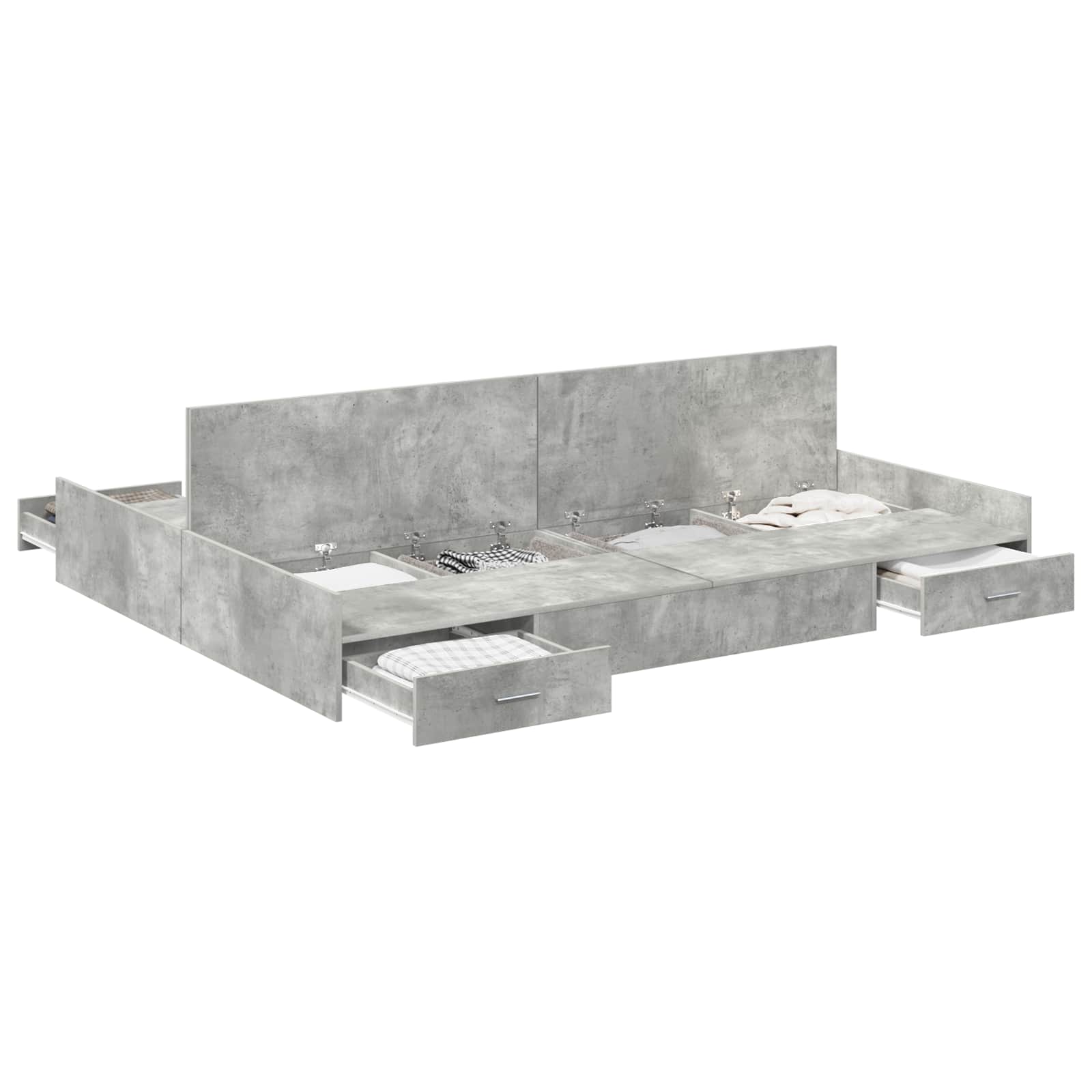 Krevet s ladicama Betonski sivi 160 x 200 cm Konstruirano drvo