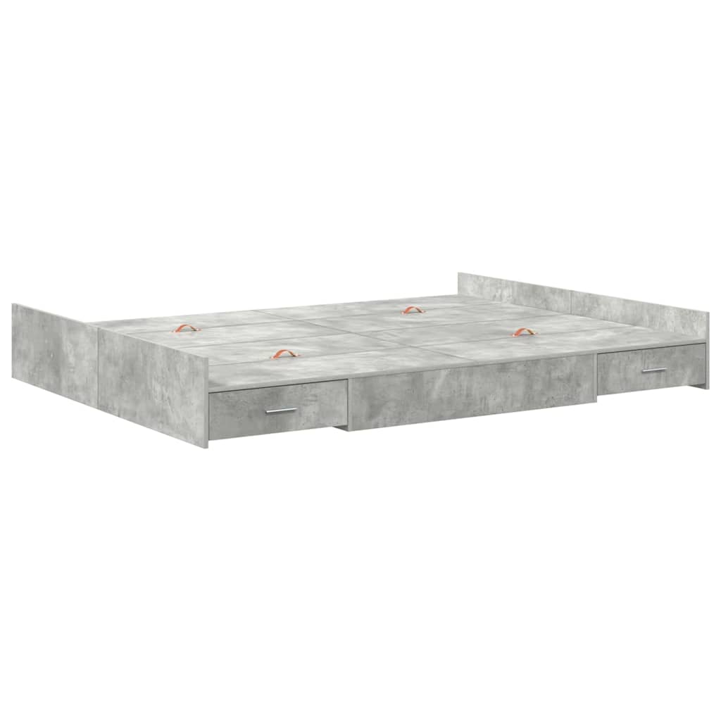 Krevet s ladicama Betonski sivi 160 x 200 cm Konstruirano drvo