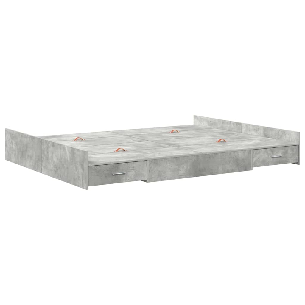 Krevet s ladicama Betonski sivi 160 x 200 cm Konstruirano drvo