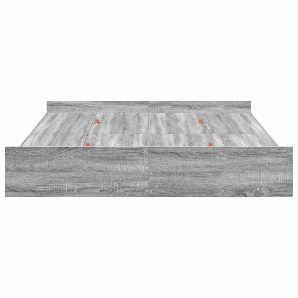 Krevet s ladicama Siva Sonoma 160 x 200 cm Konstruirano drvo