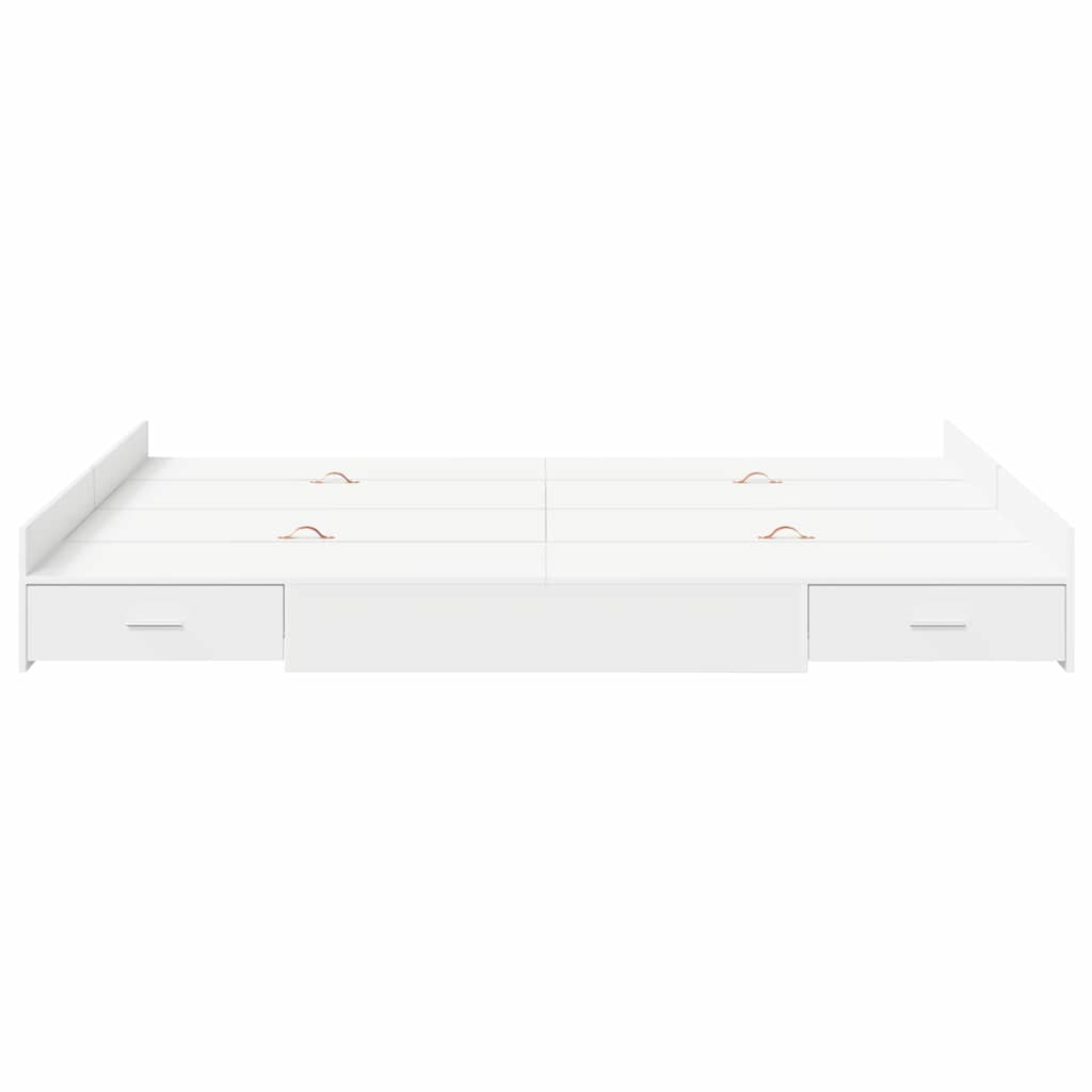Krevet s ladicama Bijelo 150 x 200 cm Konstruirano drvo