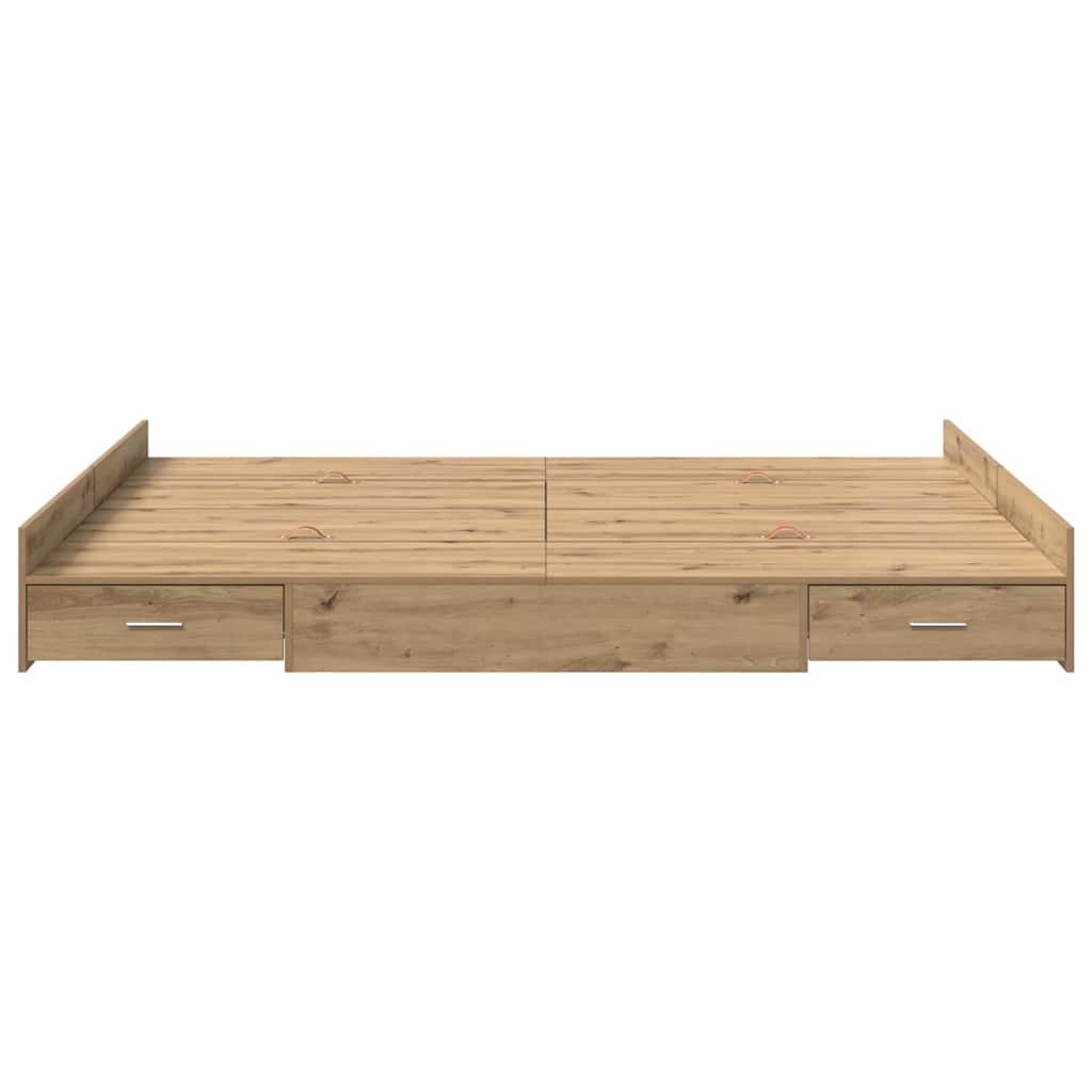Krevet s ladicama s uzglavljem Umjetnički hrast 150 x 200 cm
