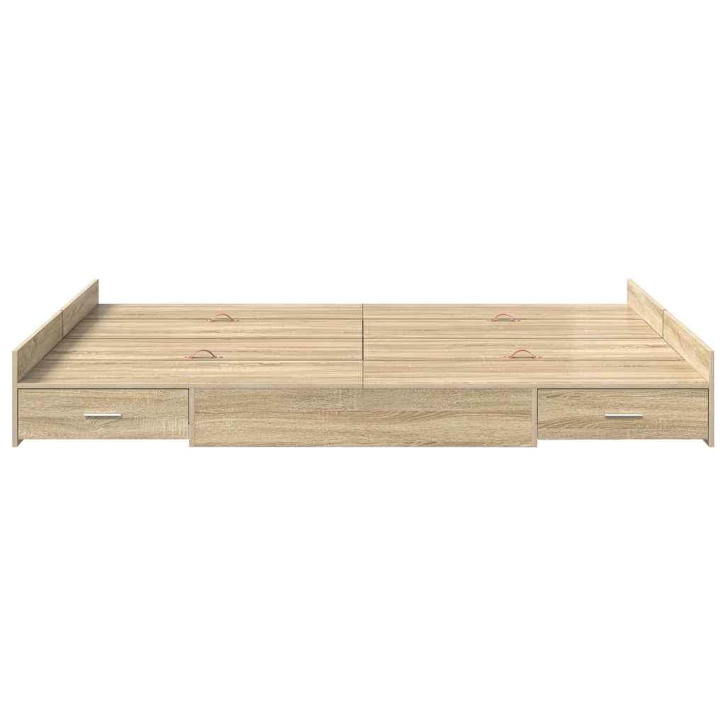 Krevet s ladicama Sonoma hrast 140 x 200 cm Konstruirano drvo