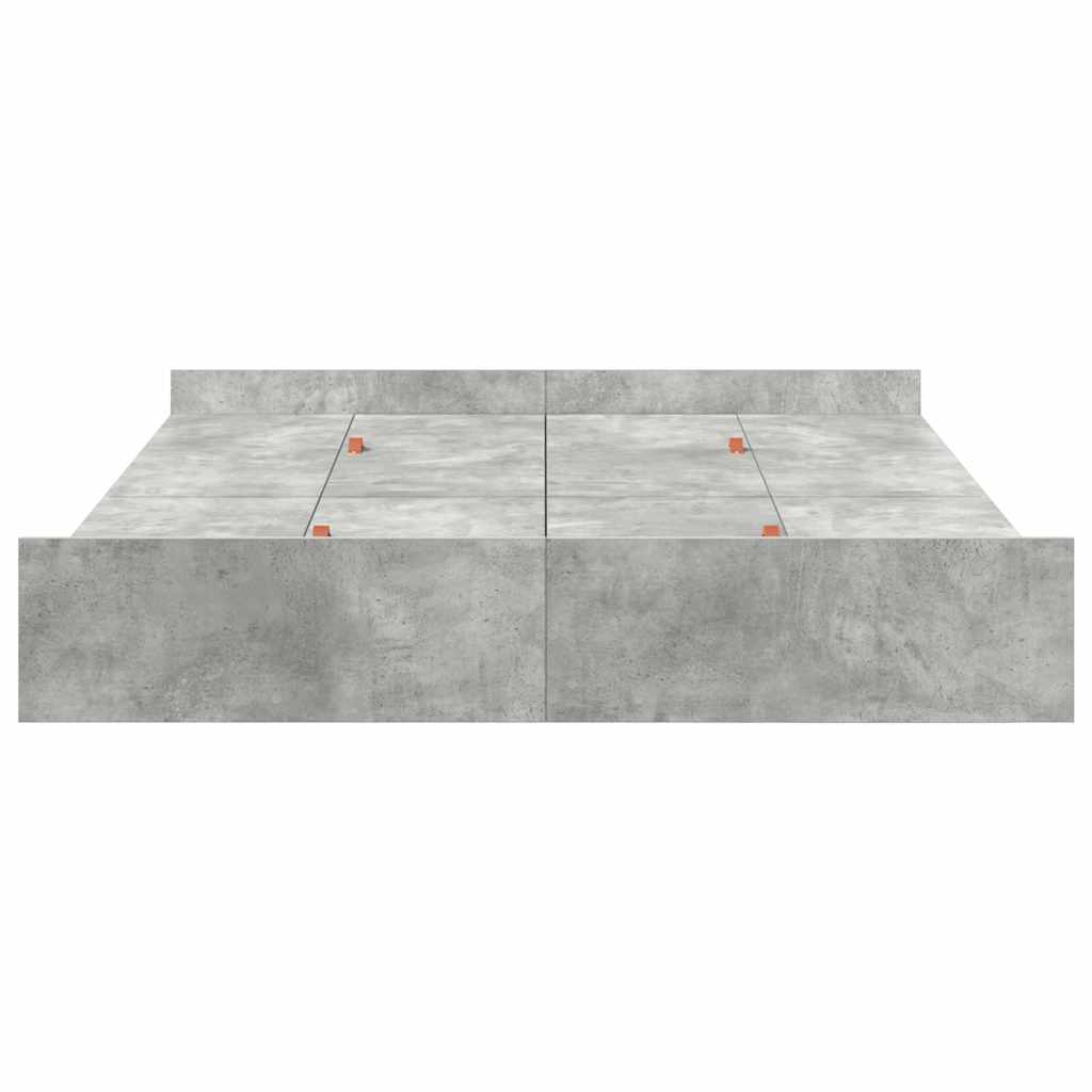 Krevet s ladicama Betonski sivi 140 x 200 cm Konstruirano drvo