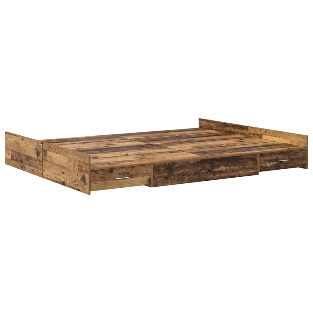 Krevet s ladicama Staro drvo 140 x 200 cm Konstruirano drvo
