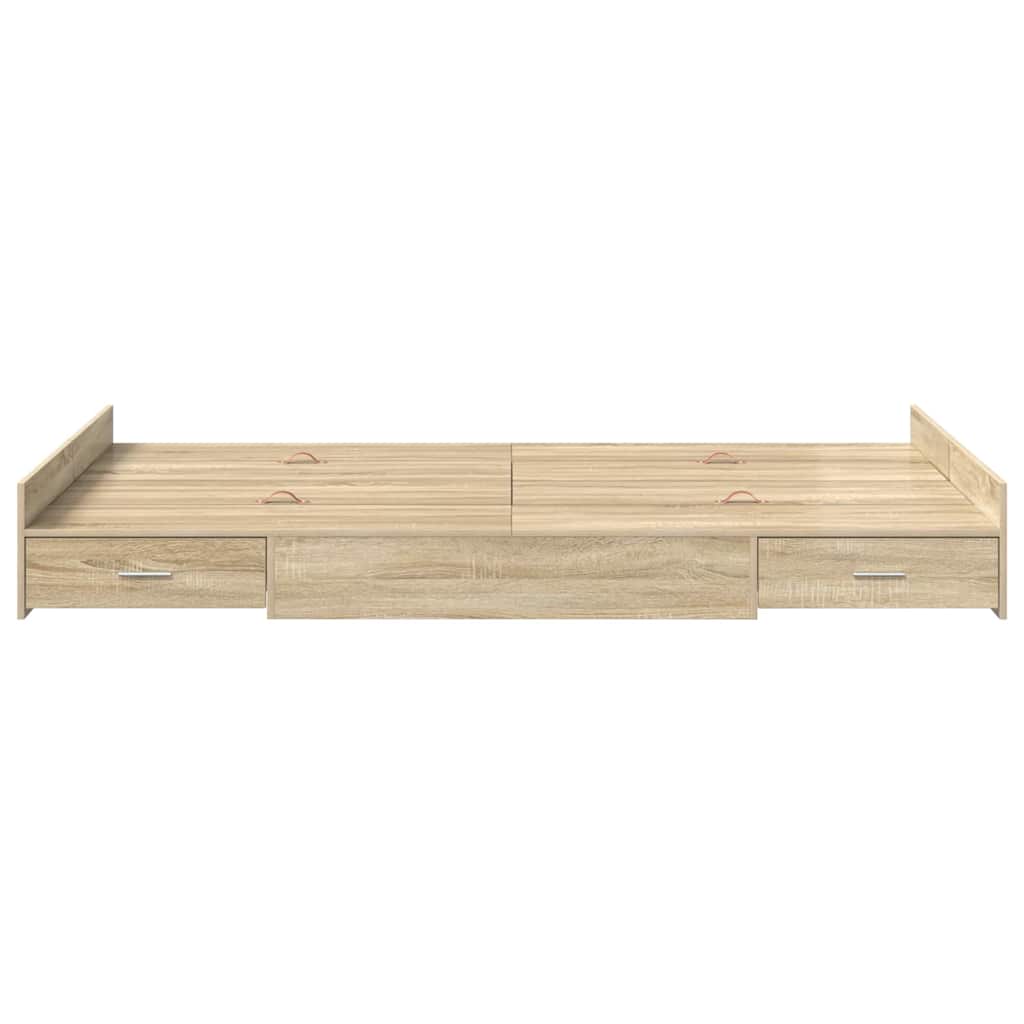 Krevet s ladicama Sonoma hrast 120 x 200 cm Konstruirano drvo