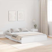 Krevet s ladicama Bijelo 135 x 190 cm Konstruirano drvo
