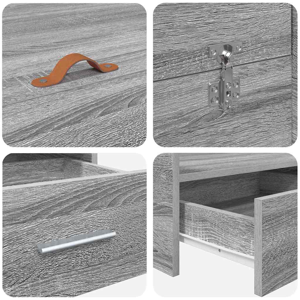 Krevet s ladicama Siva Sonoma 135 x 190 cm Konstruirano drvo