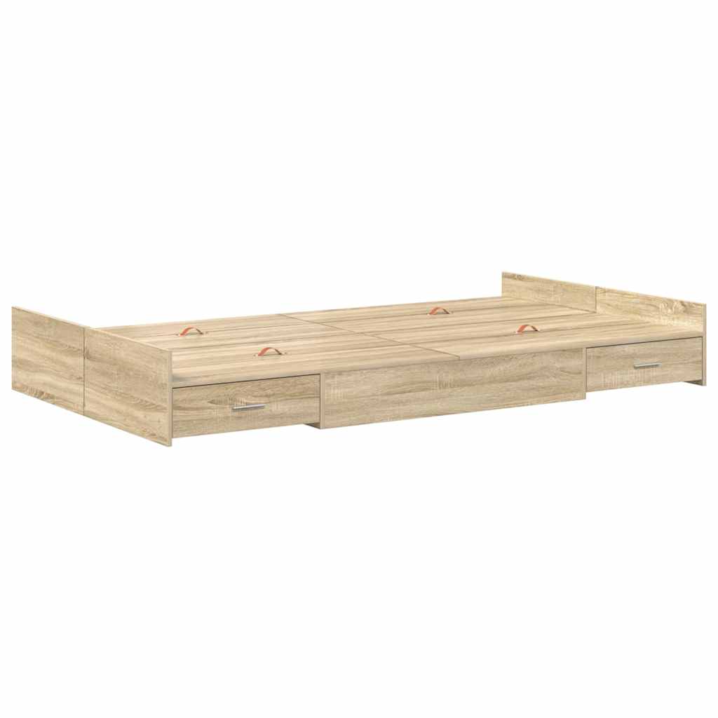 Krevet s ladicama Sonoma hrast 120 x 190 cm Konstruirano drvo