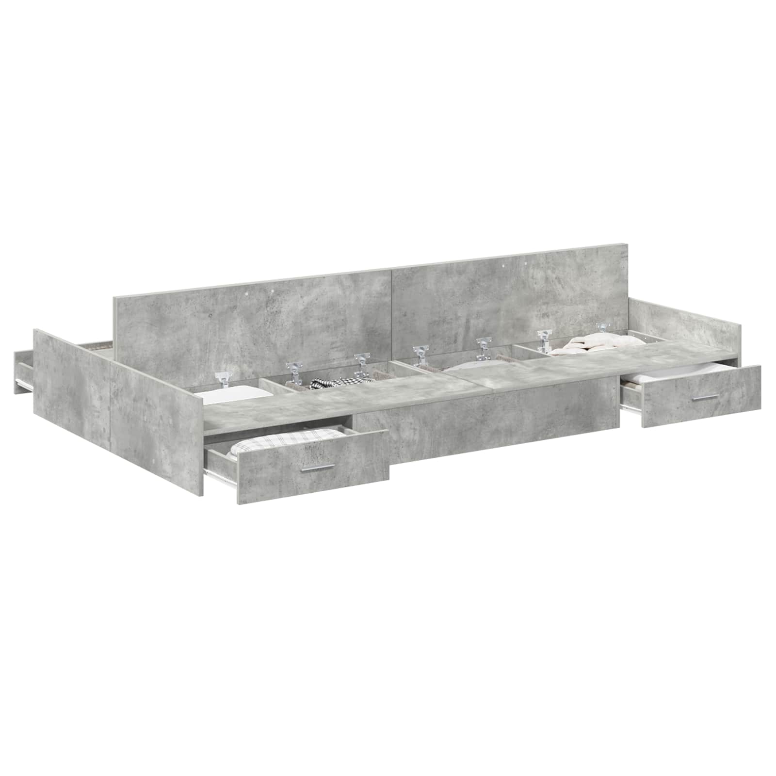 Krevet s ladicama Betonski sivi 120 x 190 cm Konstruirano drvo