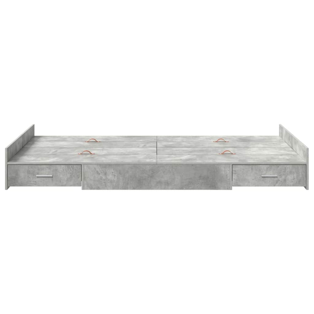Krevet s ladicama Betonski sivi 120 x 190 cm Konstruirano drvo