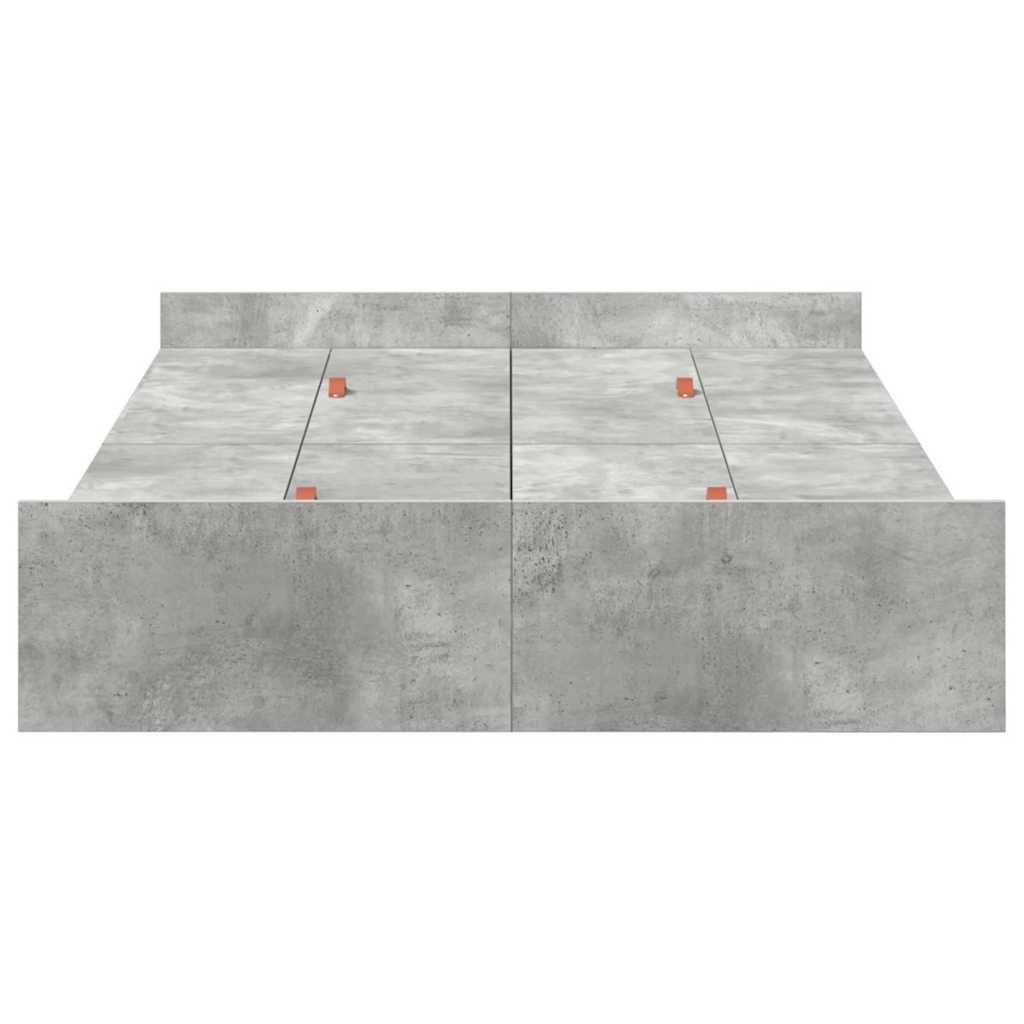 Krevet s ladicama Betonski sivi 120 x 190 cm Konstruirano drvo