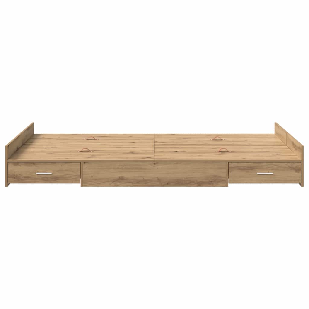 Krevet s ladicama s uzglavljem Umjetnički hrast 120 x 190 cm